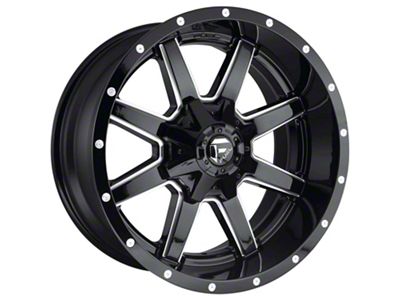 Fuel Wheels Maverick Gloss Black Milled 8-Lug Wheel; 18x9; 1mm Offset (15-19 Silverado 3500 HD SRW)
