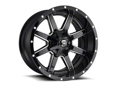 Fuel Wheels Maverick Gloss Black Milled 8-Lug Wheel; 22x10; 10mm Offset (15-19 Silverado 3500 HD SRW)