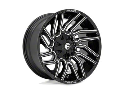 Fuel Wheels Typhoon Gloss Black Milled 8-Lug Wheel; 20x10; -18mm Offset (15-19 Silverado 3500 HD SRW)