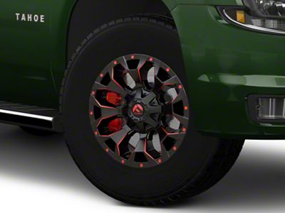 Fuel Wheels Assault Matte Black Red Milled 6-Lug Wheel; 18x9; -13mm Offset (15-20 Tahoe)