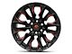 Fuel Wheels Flame Gloss Black Milled with Red Accents 6-Lug Wheel; 20x10; -18mm Offset (15-20 Tahoe)
