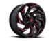 Fuel Wheels Reaction Gloss Black Milled with Red Tint 6-Lug Wheel; 24x12; -44mm Offset (15-20 Tahoe)