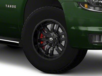 Fuel Wheels Sledge Matte Black with Gloss Black Lip 6-Lug Wheel; 18x8; 35mm Offset (15-20 Tahoe)