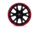 Fuel Wheels Catalyst Matte Black with Candy Red Lip 6-Lug Wheel; 24x12; -44mm Offset (15-20 Yukon)