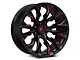 Fuel Wheels Flame Gloss Black Milled with Candy Red 6-Lug Wheel; 22x10; -18mm Offset (15-20 Yukon)