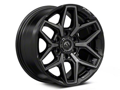 Fuel Wheels Flux Gloss Black Brushed with Gray Tint 6-Lug Wheel; 18x9; 1mm Offset (15-20 Yukon)