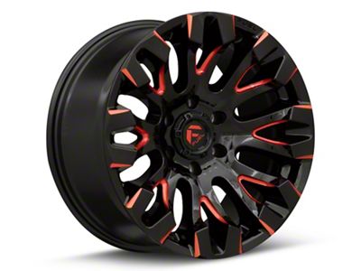 Fuel Wheels Quake Gloss Black Milled with Red Tint 6-Lug Wheel; 20x9; 1mm Offset (15-20 Yukon)