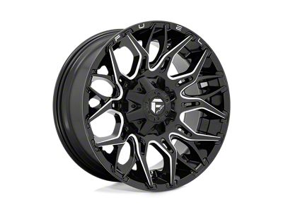 Fuel Wheels Twitch Glossy Black Milled 6-Lug Wheel; 22x12; -44mm Offset (15-20 Yukon)