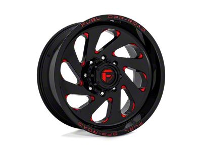 Fuel Wheels Vortex Gloss Black with Red Tinted Clear 6-Lug Wheel; 20x10; -18mm Offset (15-20 Yukon)