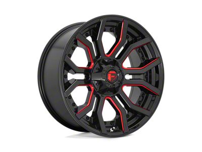 Fuel Wheels Rage Gloss Black with Red Tinted Clear 8-Lug Wheel; 22x10; -18mm Offset (17-22 F-250 Super Duty)