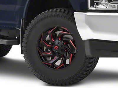 Fuel Wheels Reaction Gloss Black Milled with Red Tint 8-Lug Wheel; 18x9; -12mm Offset (17-22 F-250 Super Duty)