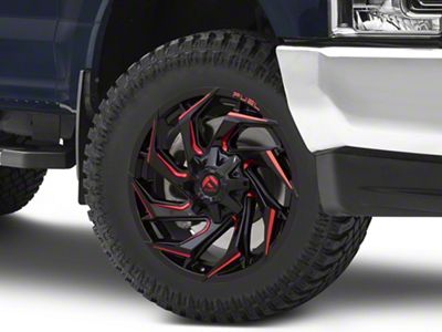 Fuel Wheels Reaction Gloss Black Milled with Red Tint 8-Lug Wheel; 20x10; -18mm Offset (17-22 F-250 Super Duty)