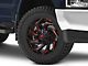 Fuel Wheels Reaction Gloss Black Milled with Red Tint 8-Lug Wheel; 20x9; 20mm Offset (17-22 F-250 Super Duty)
