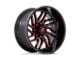 Fuel Wheels Hurricane Gloss Black Milled with Red Tint 8-Lug Wheel; 24x12; -44mm Offset (17-22 F-350 Super Duty SRW)