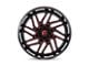 Fuel Wheels Hurricane Gloss Black Milled with Red Tint 8-Lug Wheel; 24x12; -44mm Offset (17-22 F-350 Super Duty SRW)