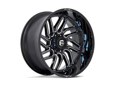 Fuel Wheels Hurricane Gloss Black Milled 8-Lug Wheel; 24x12; -44mm Offset (17-22 F-350 Super Duty SRW)