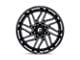 Fuel Wheels Hurricane Gloss Black Milled 8-Lug Wheel; 24x12; -44mm Offset (17-22 F-350 Super Duty SRW)