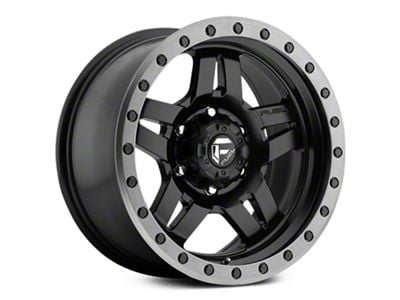 Fuel Wheels Anza Matte Black with Anthracite Ring 6-Lug Wheel; 17x8.5; 6mm Offset (99-06 Sierra 1500)