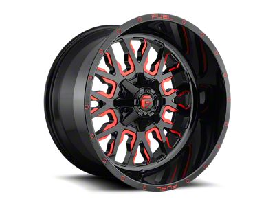 Fuel Wheels Stroke Gloss Black and Red 8-Lug Wheel; 20x12; -43mm Offset (11-16 F-350 Super Duty SRW)