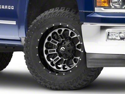 Fuel Wheels Crush Matte Black Machined 6-Lug Wheel; 20x9; 1mm Offset (14-18 Silverado 1500)