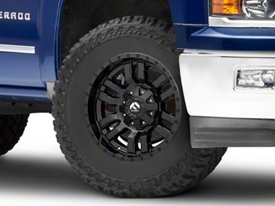 Fuel Wheels Sledge Gloss and Matte Black 6-Lug Wheel; 18x9; 1mm Offset (14-18 Silverado 1500)