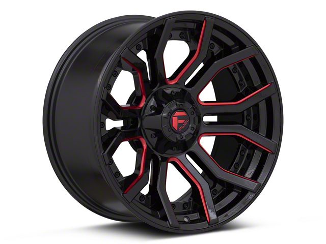 Fuel Wheels Rage Gloss Black Red Tinted 6-Lug Wheel; 20x10; -18mm Offset (19-24 Sierra 1500)