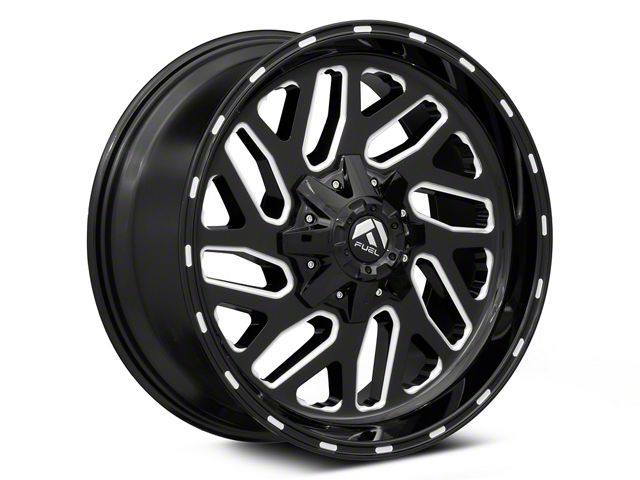 Fuel Wheels Triton Gloss Black Milled 8-Lug Wheel; 22x10; -18mm Offset (20-24 Silverado 2500 HD)