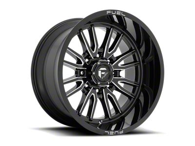 Fuel Wheels Clash Gloss Black Milled 8-Lug Wheel; 22x12; -44mm Offset (20-25 Silverado 3500 HD SRW)