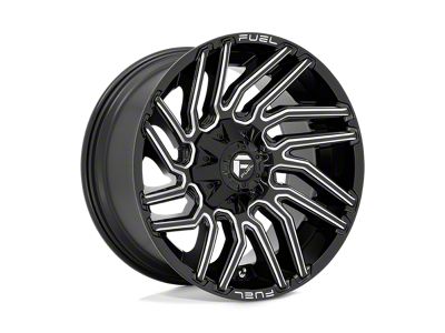 Fuel Wheels Typhoon Gloss Black Milled 8-Lug Wheel; 22x12; -44mm Offset (20-24 Silverado 3500 HD SRW)