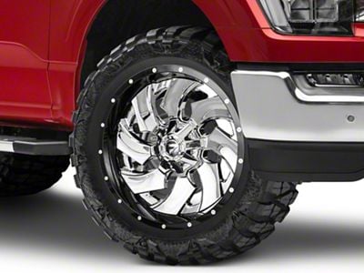 Fuel Wheels Cleaver Chrome with Gloss Black 6-Lug Wheel; 22x10; -13mm Offset (21-24 F-150)