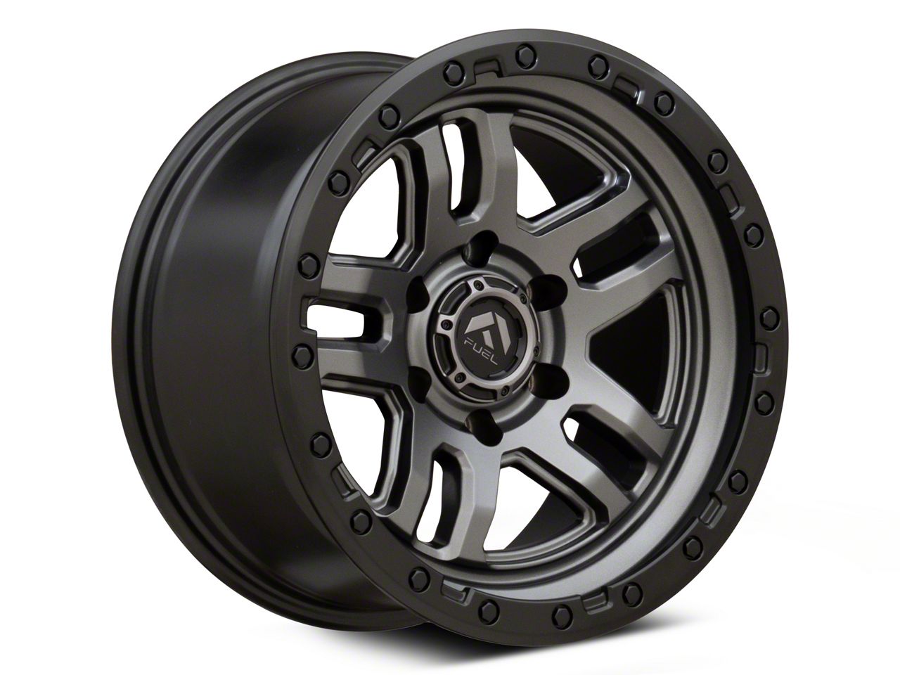 Fuel Wheels Ranger Ammo Matte Gunmetal with Black Bead Ring 6-Lug Wheel ...