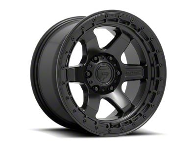 Fuel Wheels Block Matte Black with Black Ring 6-Lug Wheel; 18x9; 1mm Offset (2024 Ranger)