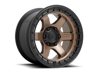 Fuel Wheels Block Matte Bronze with Black Ring 6-Lug Wheel; 18x9; -12mm Offset (24-25 Ranger)