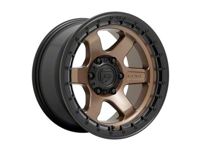 Fuel Wheels Block Matte Bronze with Black Ring 6-Lug Wheel; 18x9; 20mm Offset (2024 Ranger)