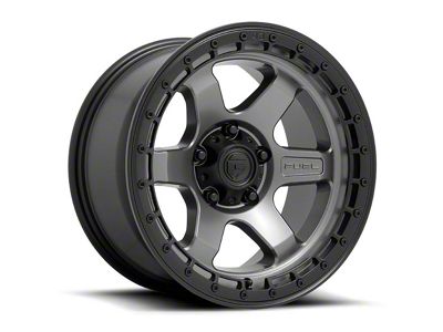 Fuel Wheels Block Matte Gunmetal with Black Ring 6-Lug Wheel; 17x9; -12mm Offset (24-25 Ranger)