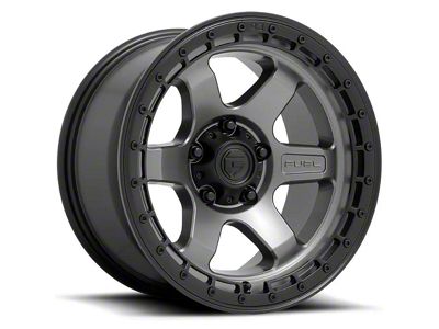 Fuel Wheels Block Matte Gunmetal with Black Ring 6-Lug Wheel; 18x9; 1mm Offset (24-25 Ranger)