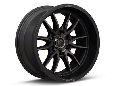 Fuel Wheels Clash Matte Black Double Dark Tint 6-Lug Wheel; 20x9; 1mm Offset (24-25 Ranger)