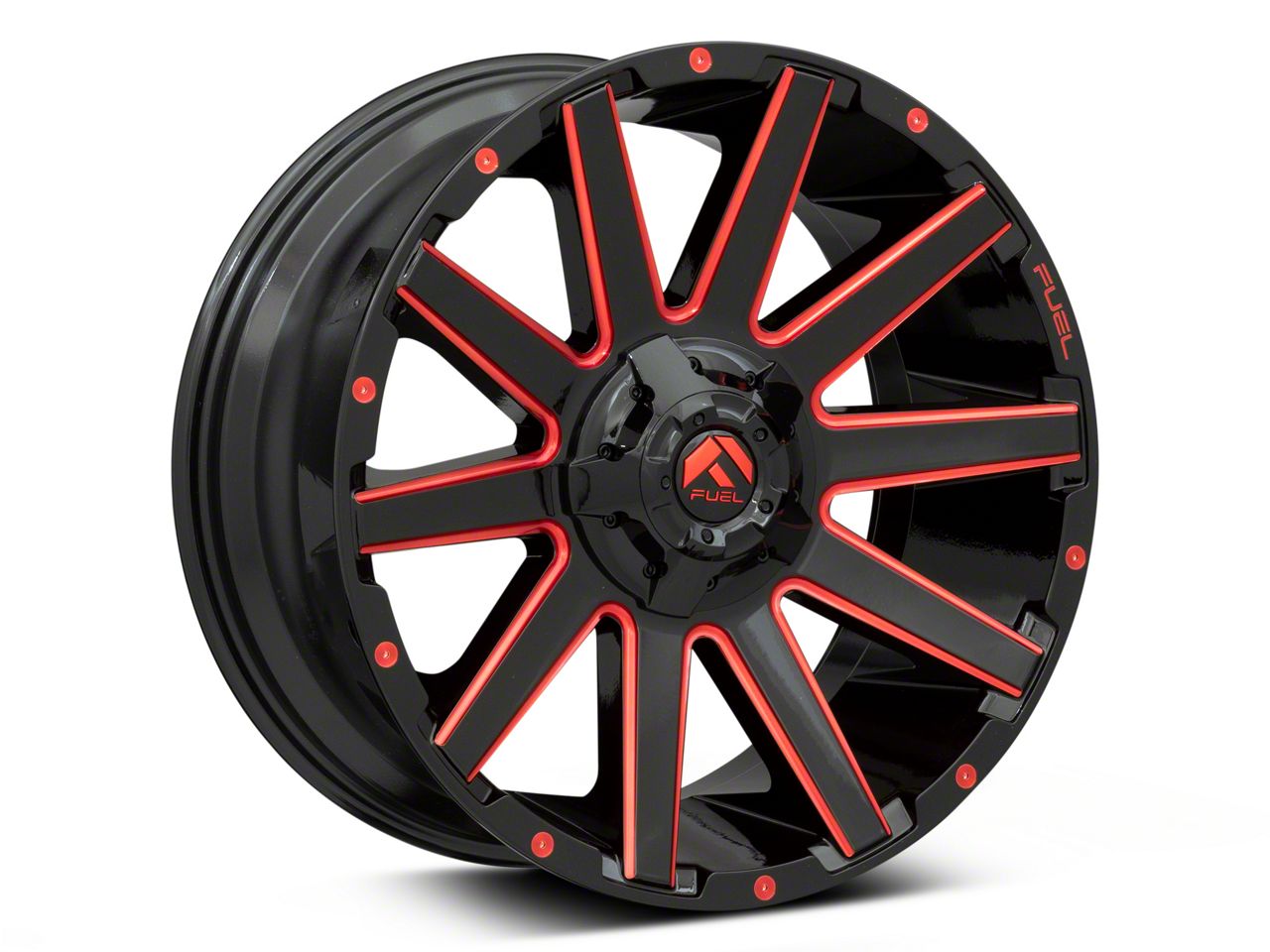 Fuel Wheels Ranger Contra Gloss Black with Red Tinted Clear 6-Lug Wheel ...