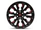 Fuel Wheels Flame Gloss Black Milled with Candy Red 6-Lug Wheel; 20x9; 1mm Offset (2024 Ranger)