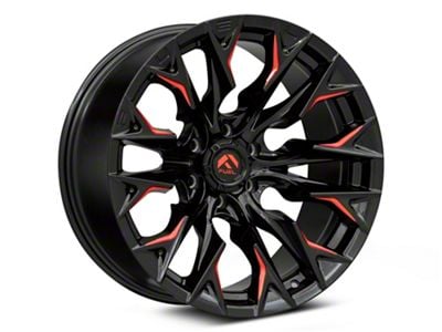 Fuel Wheels Flame Gloss Black Milled with Red Accents 6-Lug Wheel; 20x9; 20mm Offset (24-25 Ranger)