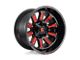 Fuel Wheels Hardline Gloss Black with Red Tinted Clear 6-Lug Wheel; 20x10; -18mm Offset (2024 Ranger)