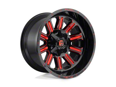 Fuel Wheels Hardline Gloss Black with Red Tinted Clear 6-Lug Wheel; 20x10; -19mm Offset (2024 Ranger)