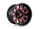 Fuel Wheels Hardline Gloss Black with Red Tinted Clear 6-Lug Wheel; 22x12; -45mm Offset (24-25 Ranger)