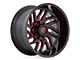 Fuel Wheels Hurricane Gloss Black Milled with Red Tint 6-Lug Wheel; 20x9; 1mm Offset (2024 Ranger)
