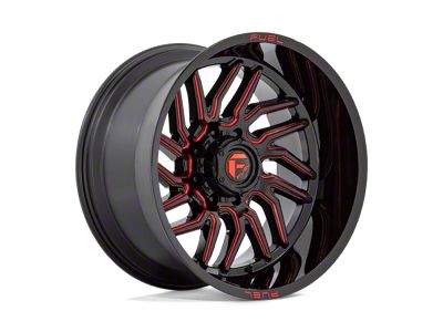 Fuel Wheels Hurricane Gloss Black Milled Red Tint 6-Lug Wheel; 22x12; -44mm Offset (24-25 Ranger)