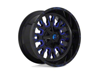 Fuel Wheels Stroke Gloss Black with Blue Tinted Clear 6-Lug Wheel; 18x9; -12mm Offset (2024 Ranger)