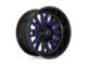 Fuel Wheels Stroke Gloss Black with Blue Tinted Clear 6-Lug Wheel; 22x12; -44mm Offset (2024 Ranger)