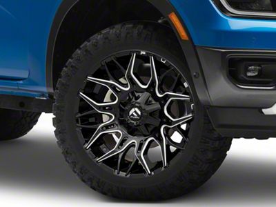 Fuel Wheels Twitch Gloss Black Milled 6-Lug Wheel; 20x9; 1mm Offset (24-25 Ranger)