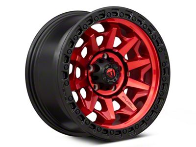 Fuel Wheels Covert Candy Red with Black Bead Ring 5-Lug Wheel; 20x10; -18mm Offset (94-01 RAM 1500)