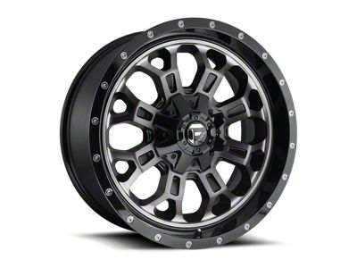 Fuel Wheels Crush Matte Black Machined 5-Lug Wheel; 20x9; 1mm Offset (94-01 RAM 1500)